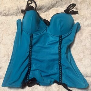 Morbid Threads Blue Bustier with Black Accents